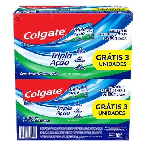 CREME DENTAL COLGATE TRIPLA ACAO 180G LEVE 15 PAGUE 12 TRADE PACK