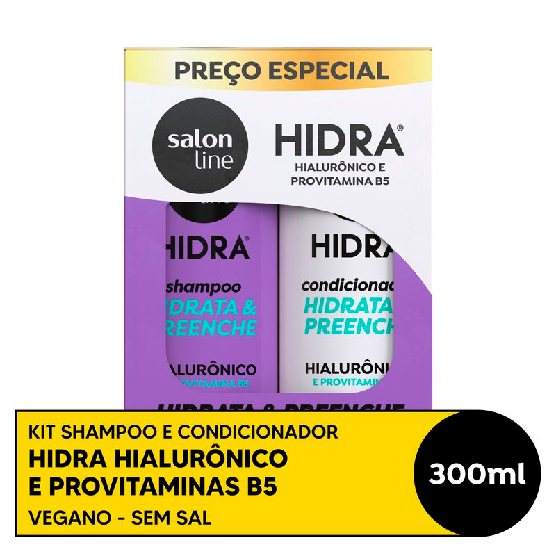 SHAMPOO + CONDICIONADOR SALON LINE HIDRA 300ML HIALURONICO