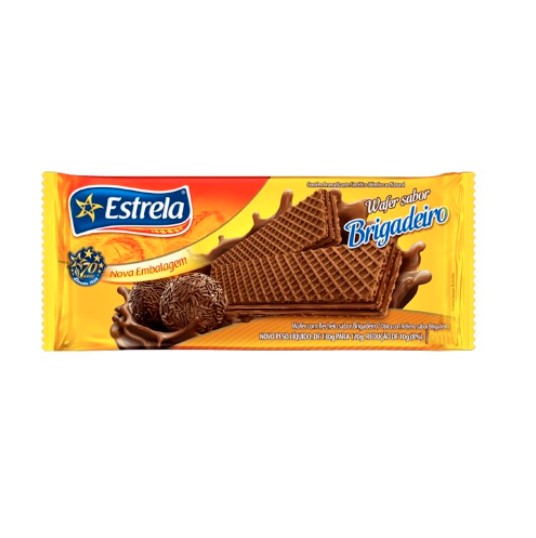 BISCOITO ESTRELA WAFER 80G BRIGADEIRO