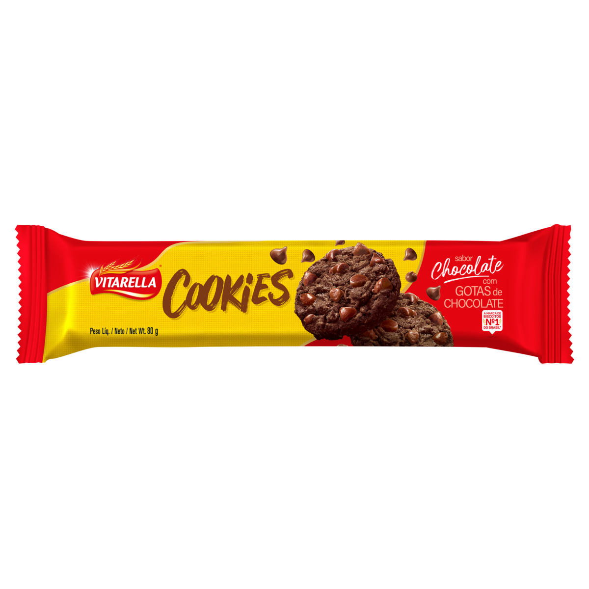 COOKIES VITARELLA C/ GOTAS CHOCOLATE 80G CHOCOLATE