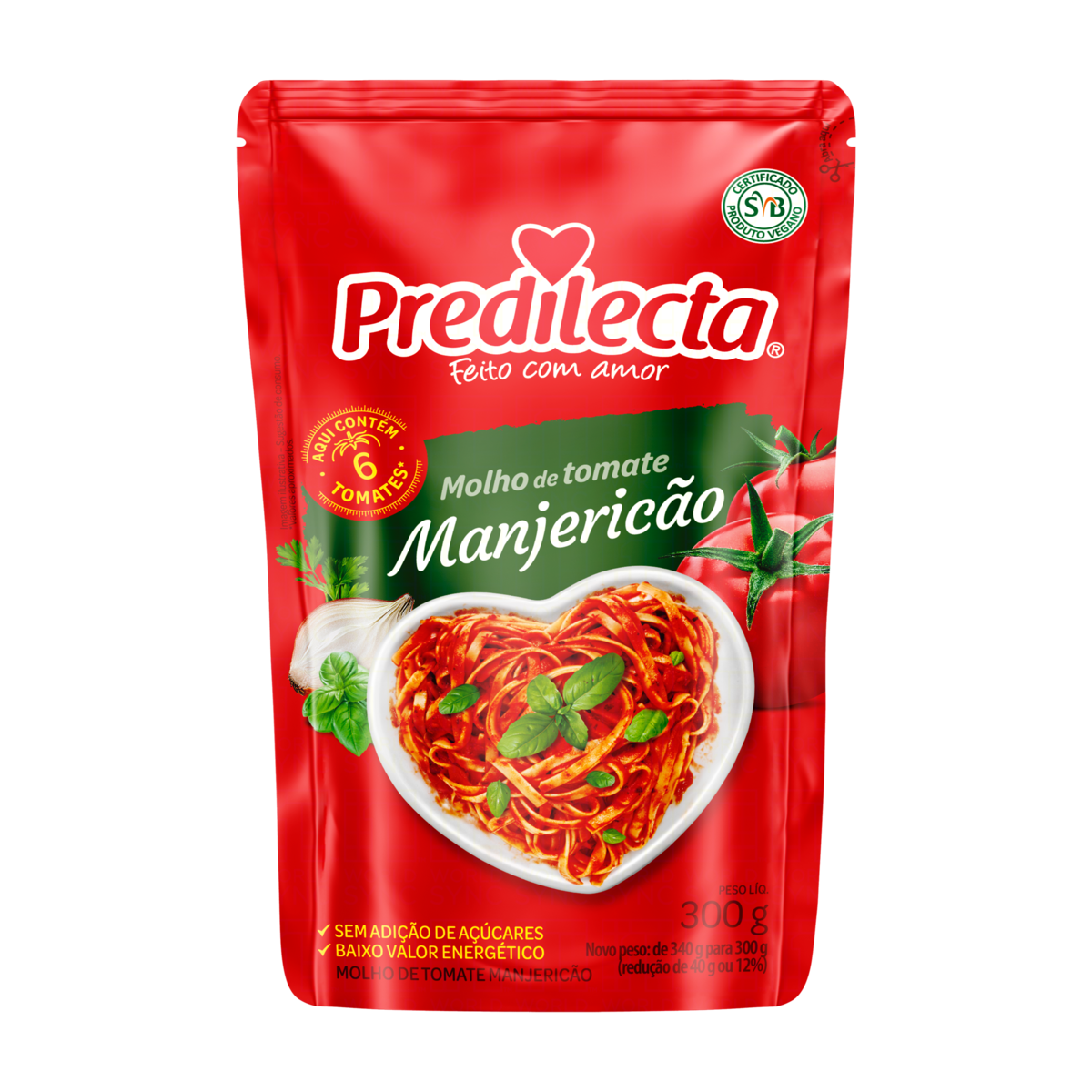 MOLHO TOM PREDILECTA 300G SC MANJERICAO