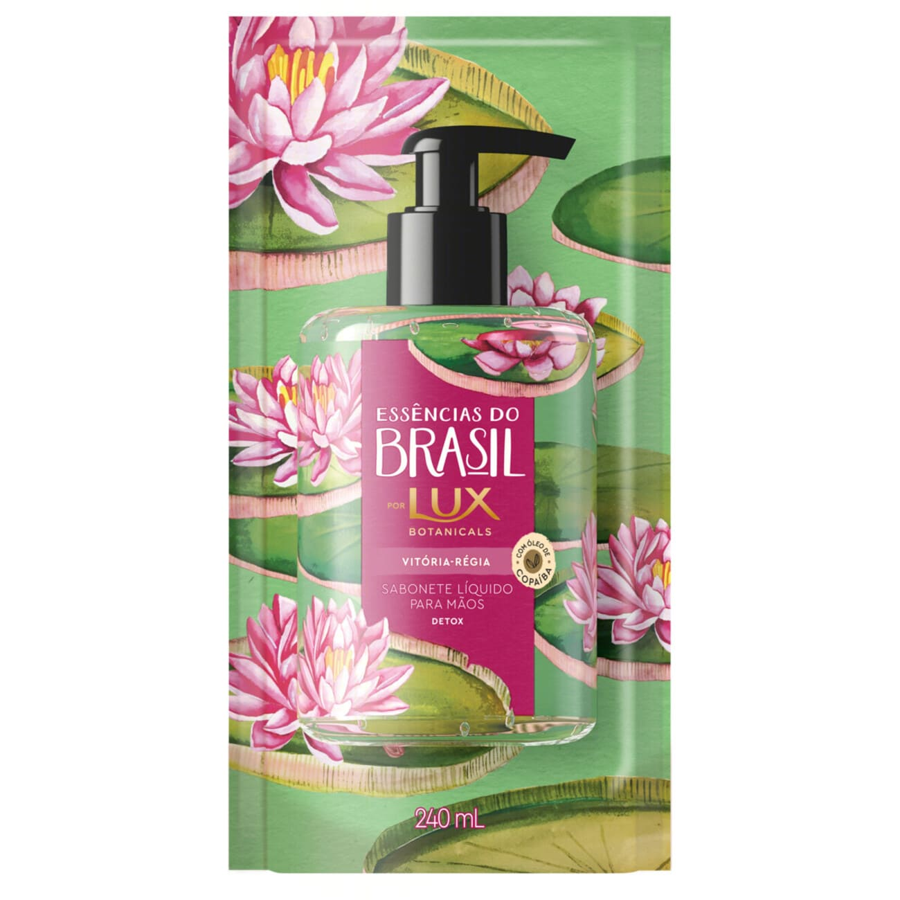 SABONETE LIQUIDO LUX ESSENCIA DO BRASIL PARA MAOS 240ML REFIL VITORIA REGIA