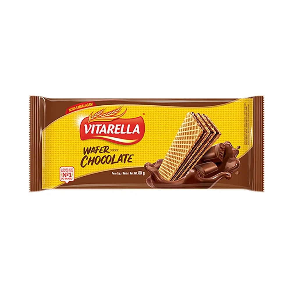 BISCOITO VITARELLA WAFER 80G CHOCOLATE