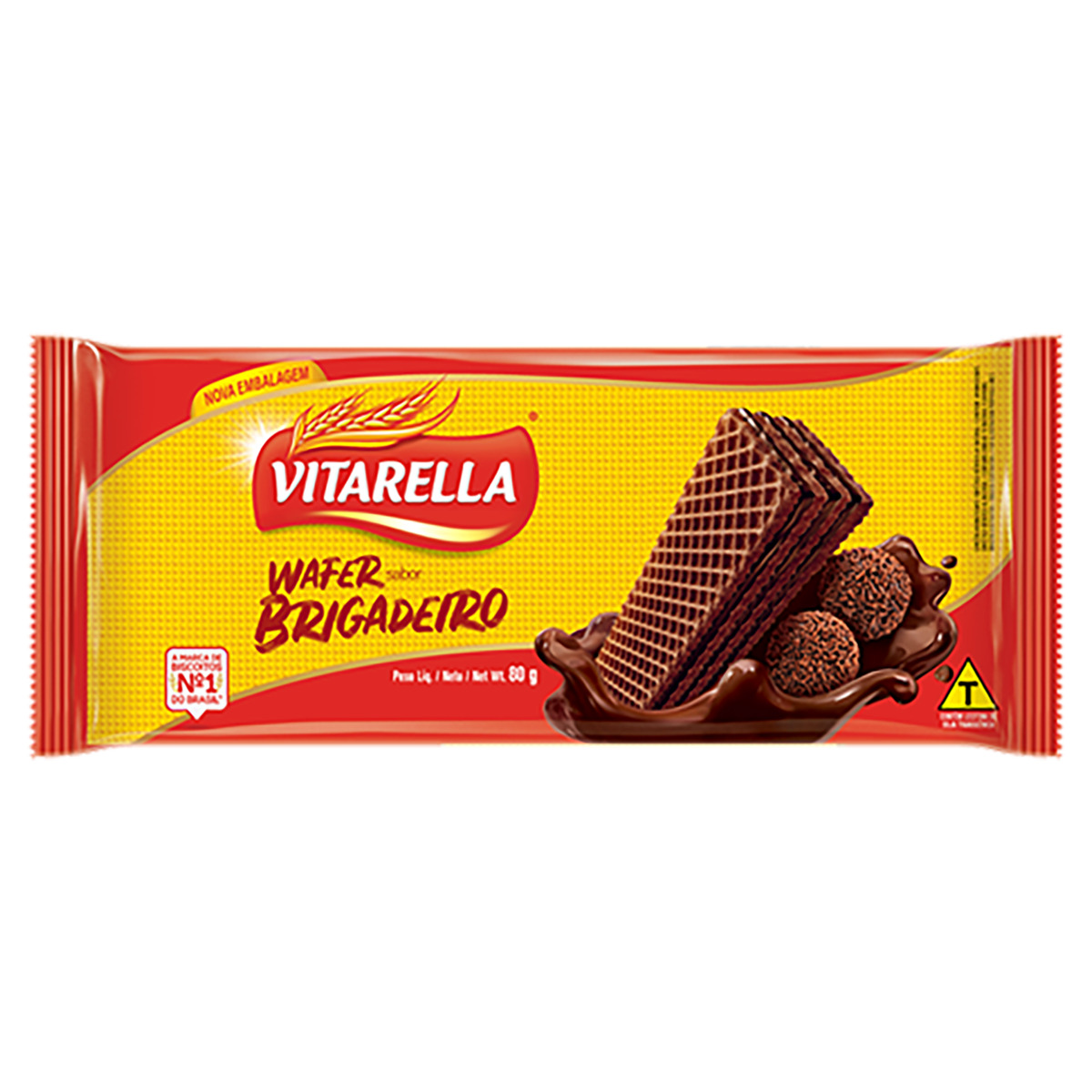 BISCOITO VITARELLA WAFER 80G BRIGADEIRO