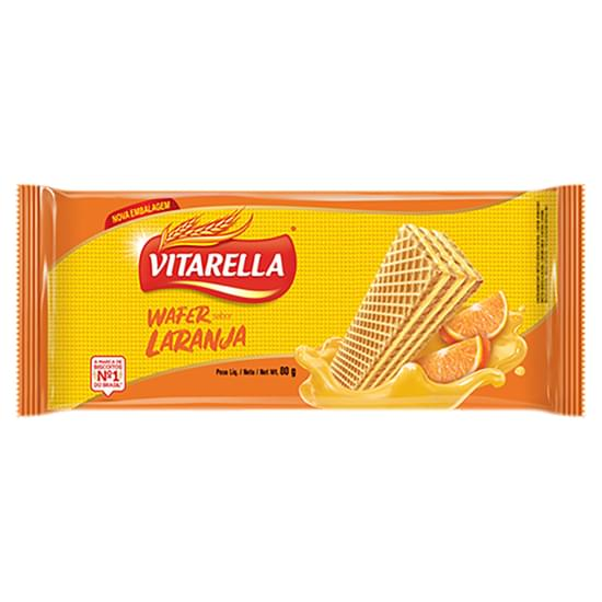BISCOITO VITARELLA WAFER 80G LARANJA