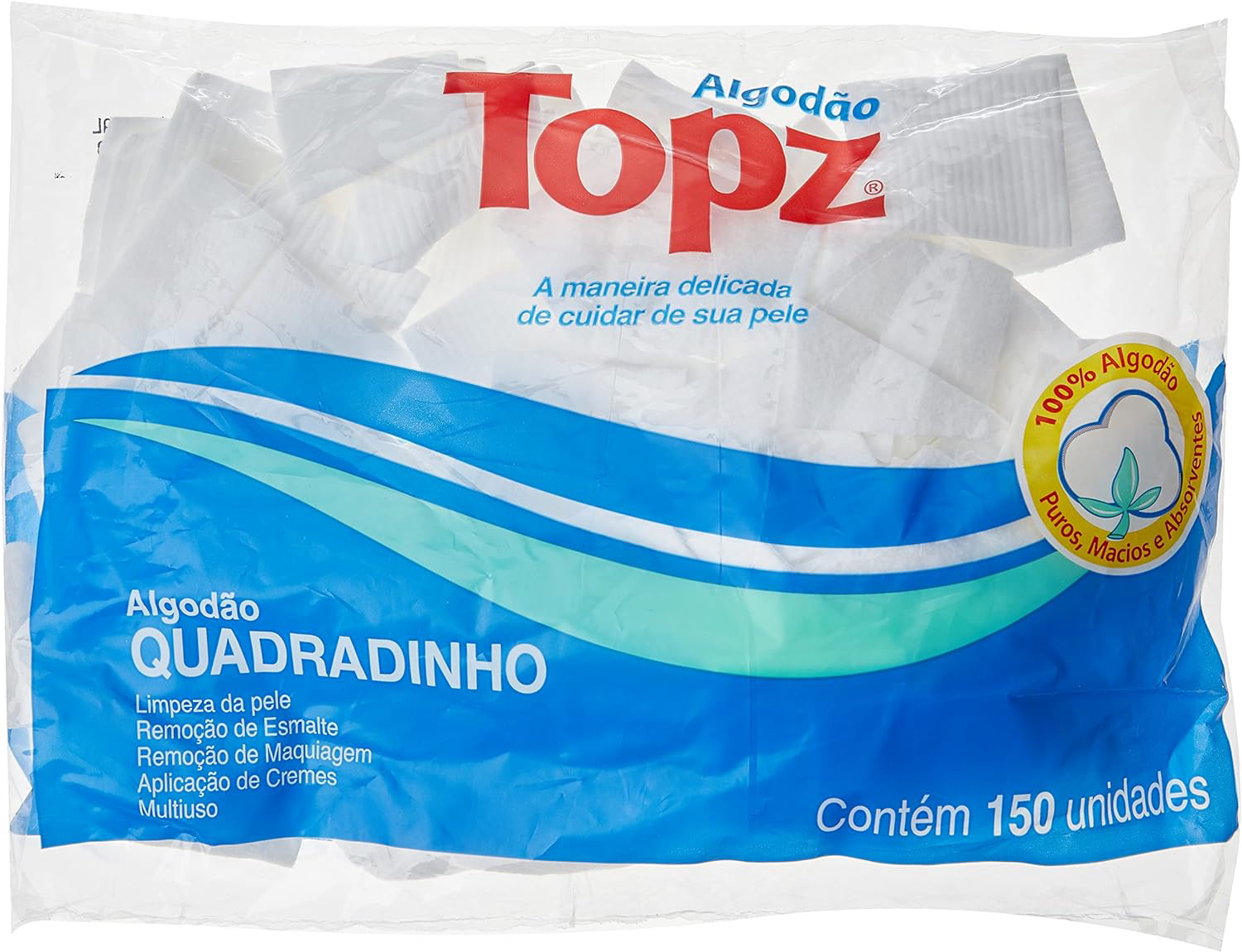 ALGODAO TOPZ QUADRADINHO C/ 150UN
