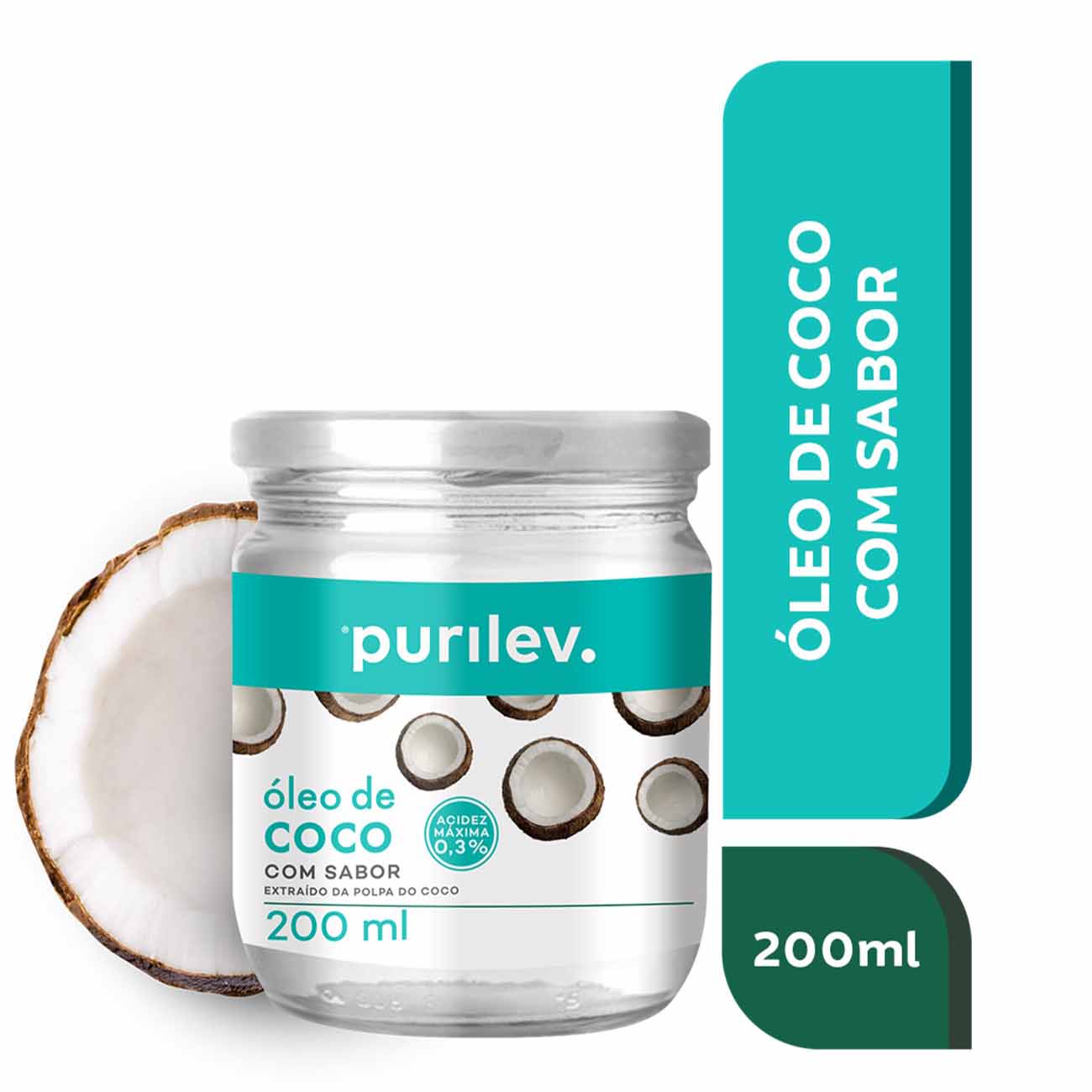 OLEO DE COCO PURILEV VIDRO 200ML COM SABOR