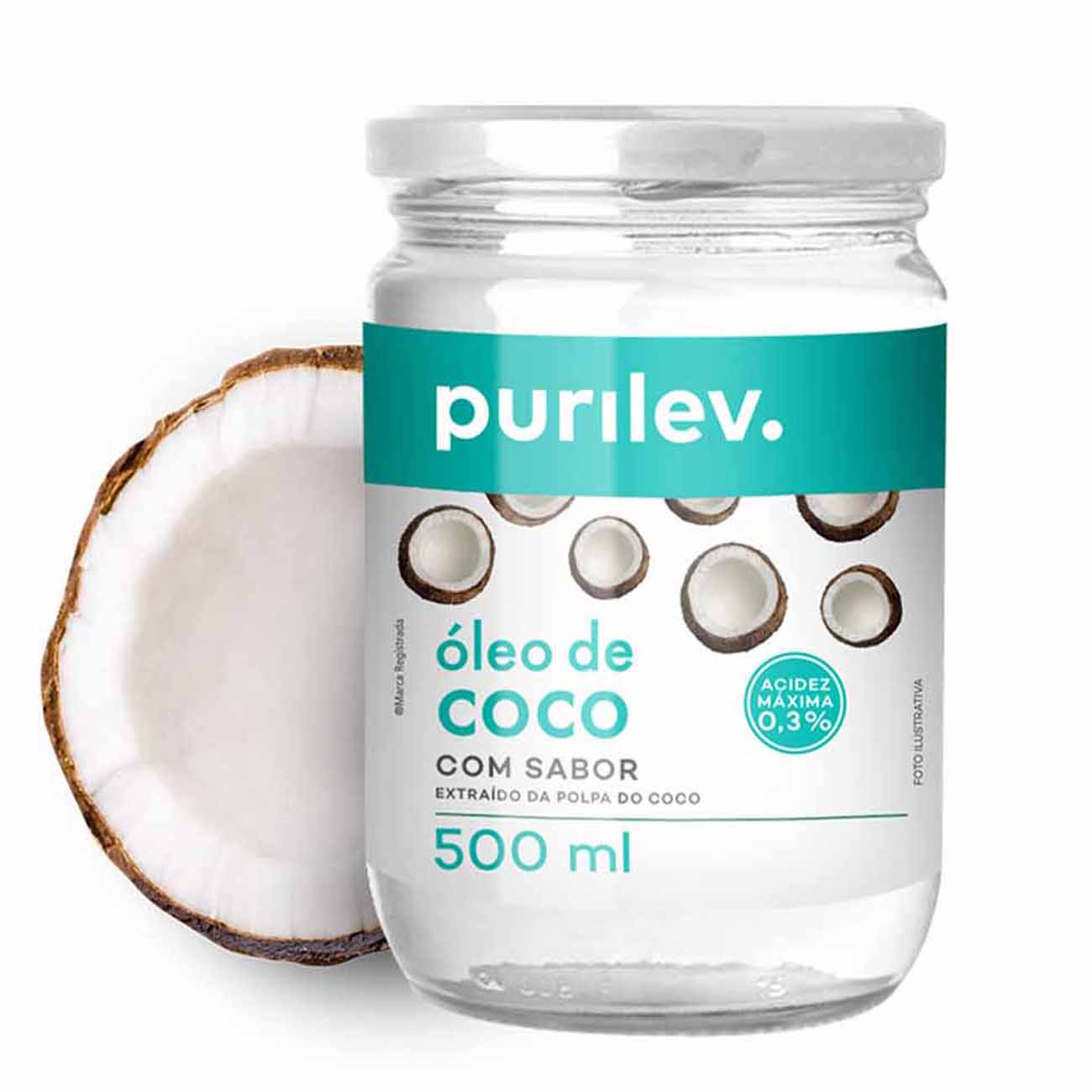 OLEO DE COCO PURILEV VIDRO 500ML COM SABOR