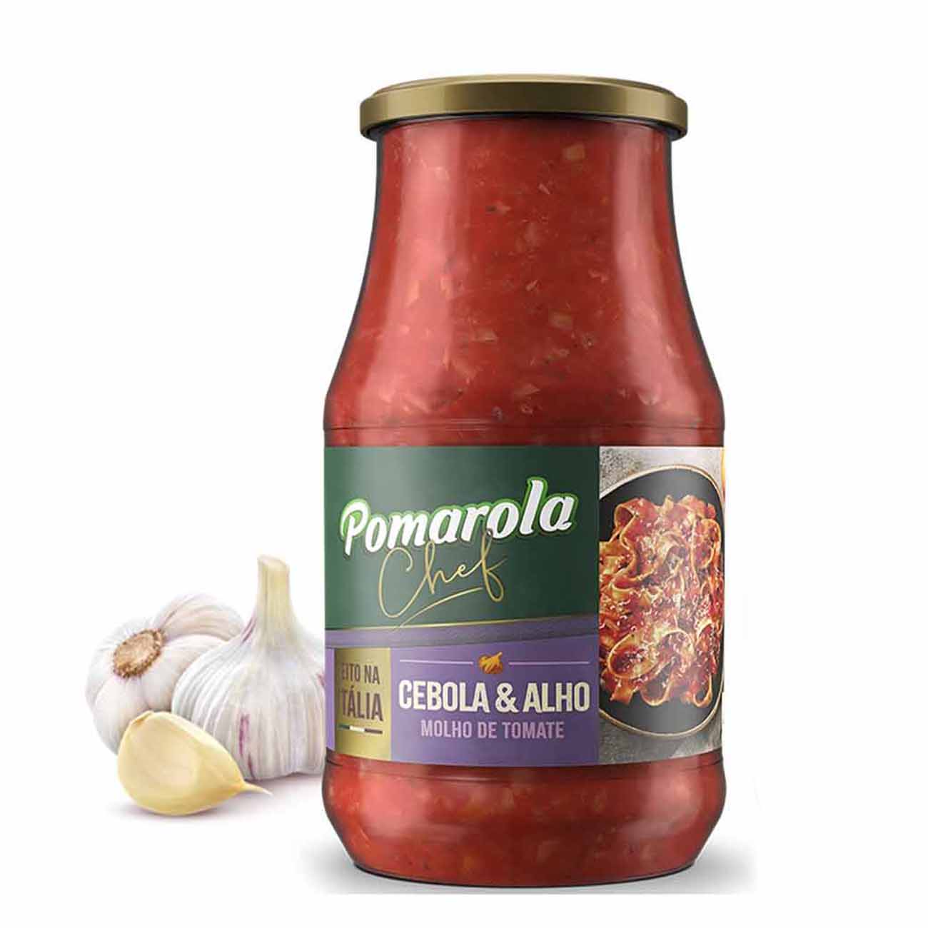MOLHO TOMATE POMAROLA CHEF VIDRO 420G CEBOLA & ALHO