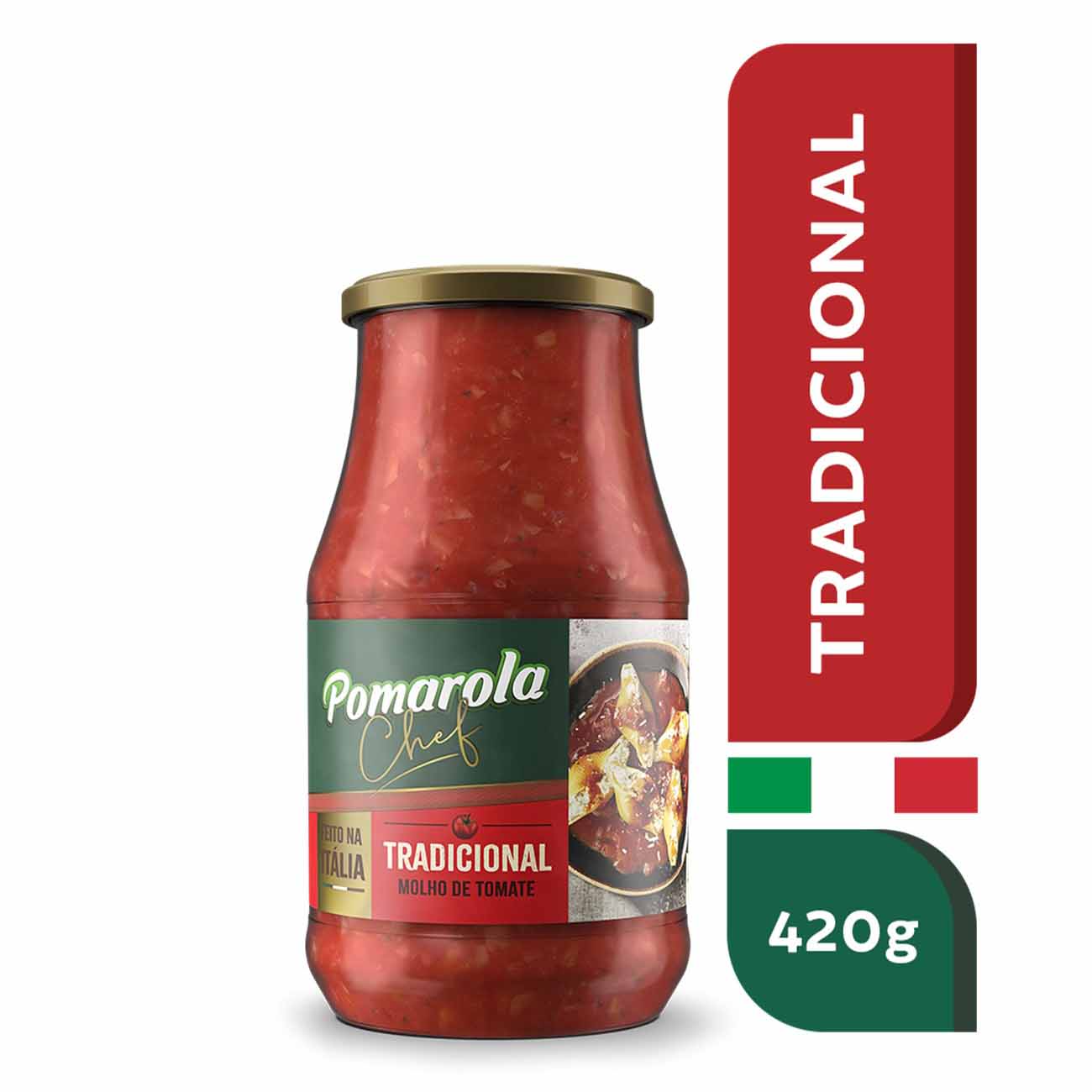 MOLHO TOMATE POMAROLA CHEF VIDRO 420G TRADICIONAL
