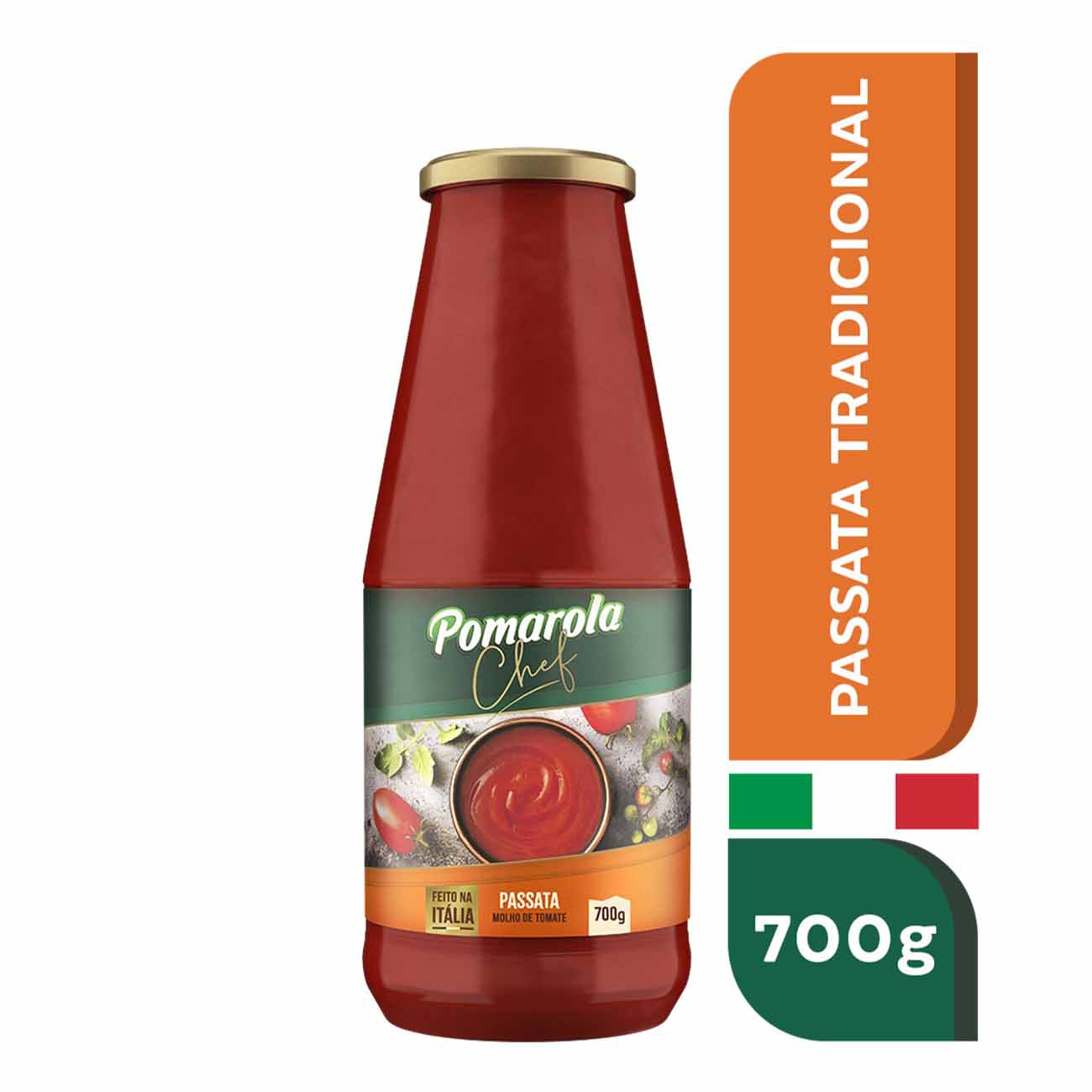 MOLHO TOMATE POMAROLA CHEF VD 700G PASSATA