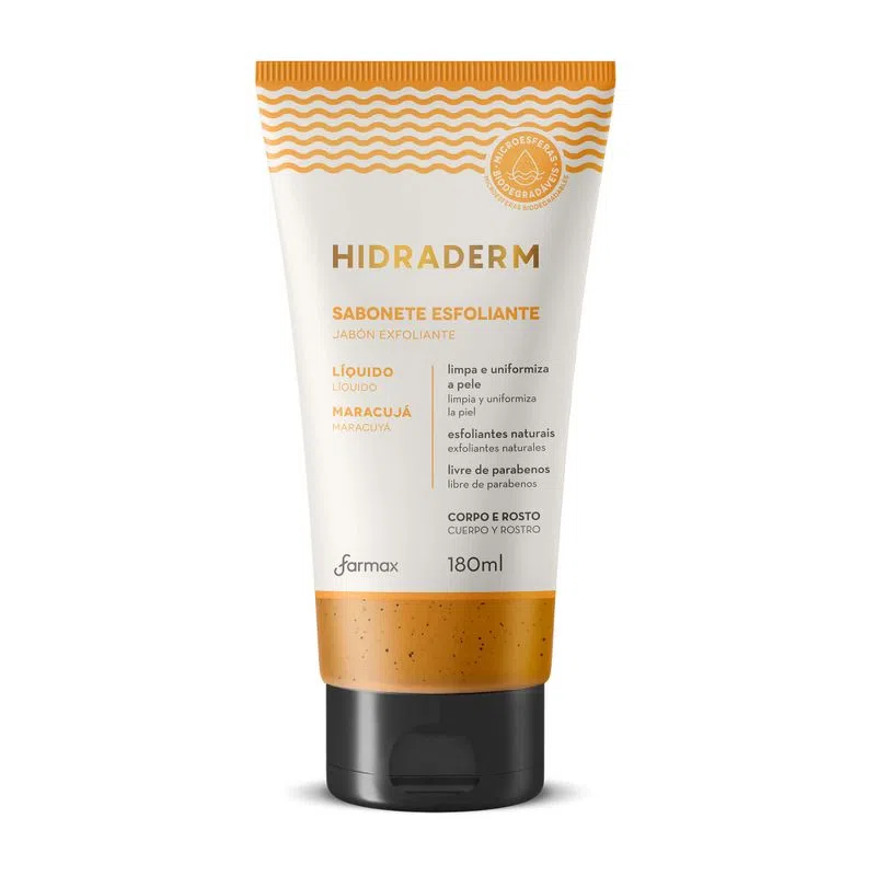 SABONETE LIQUIDO ESFOLIANTE HIDRADERM 180ML MARACUJA
