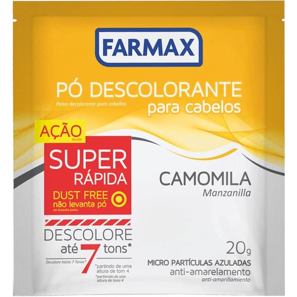 DESCOLORANTE PO CAPILAR FARMAX 20G CAMOMILA