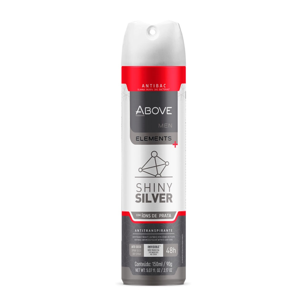 DESODORANTE AEROSOL ABOVE 150ML ELEMENTS ANTIBAC SHINY SILVER