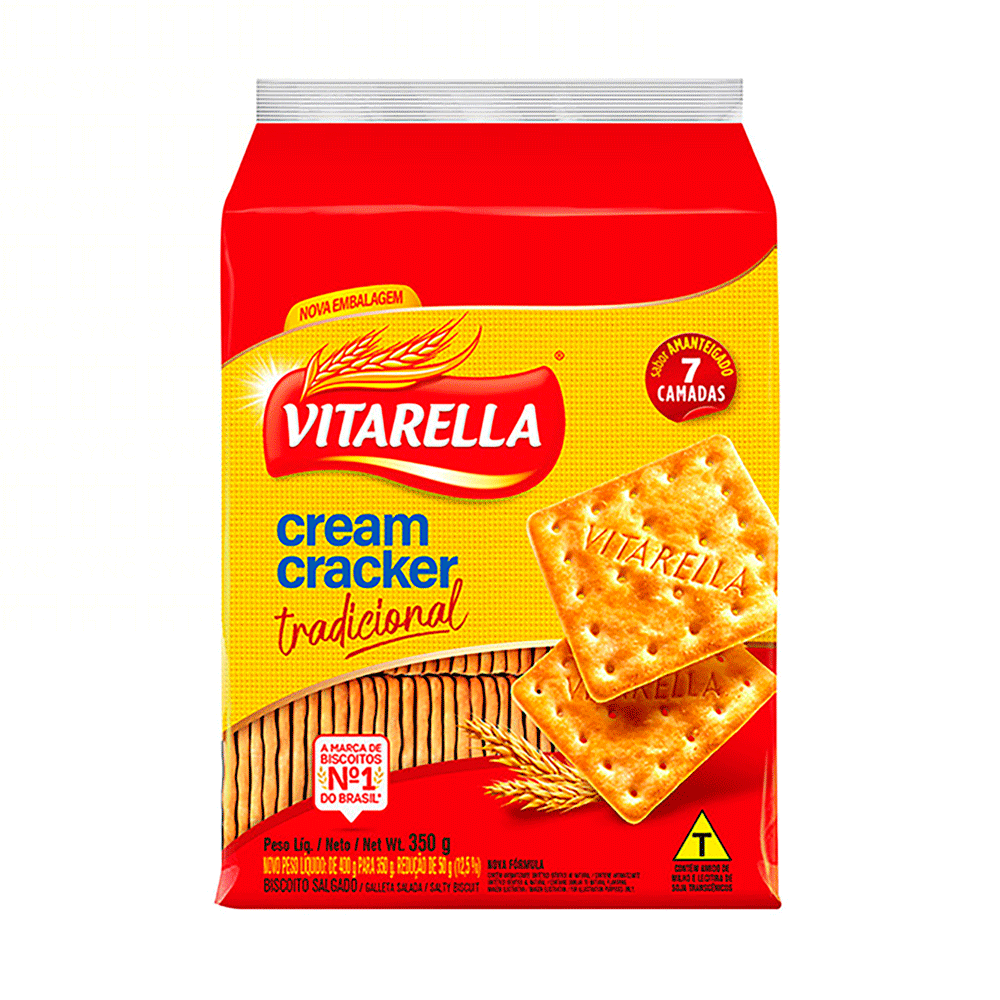 BISCOITO VITARELLA CREAM CRACKER 350G TRADICIONAL