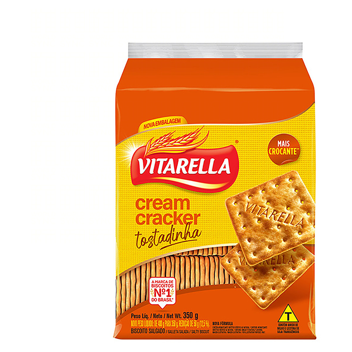 BISCOITO VITARELLA CREAM CRACKER 350G TOSTADINHA