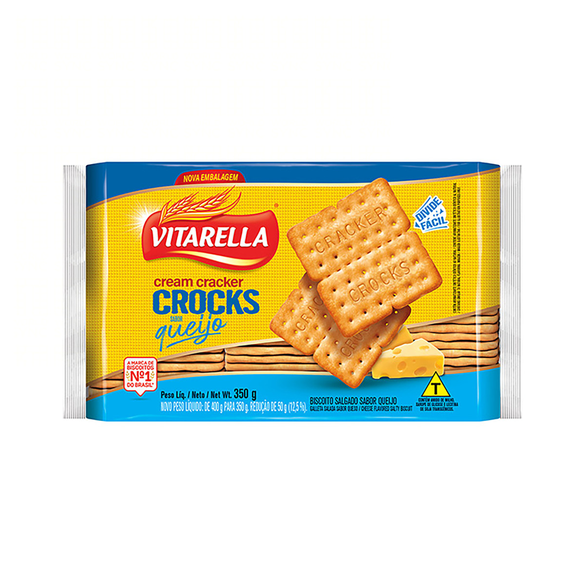 BISCOITO VITARELLA CREAM CRACKER CROCK 350G QUEIJO