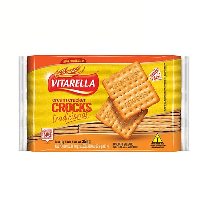 BISCOITO VITARELLA CREAM CRACKER CROCK 350G TRADICIONAL