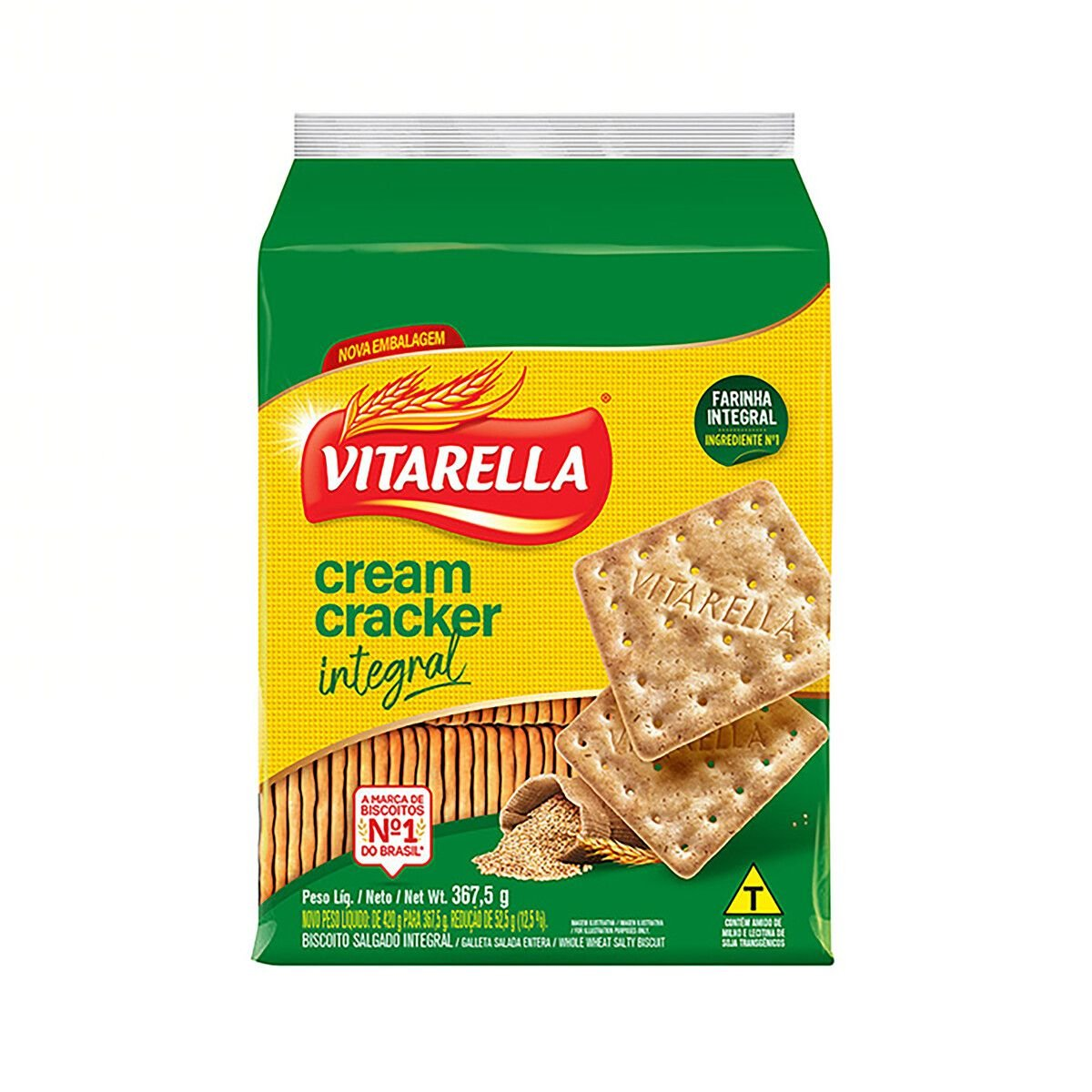 BISCOITO VITARELLA CREAM CRACKER 367G INTEGRAL