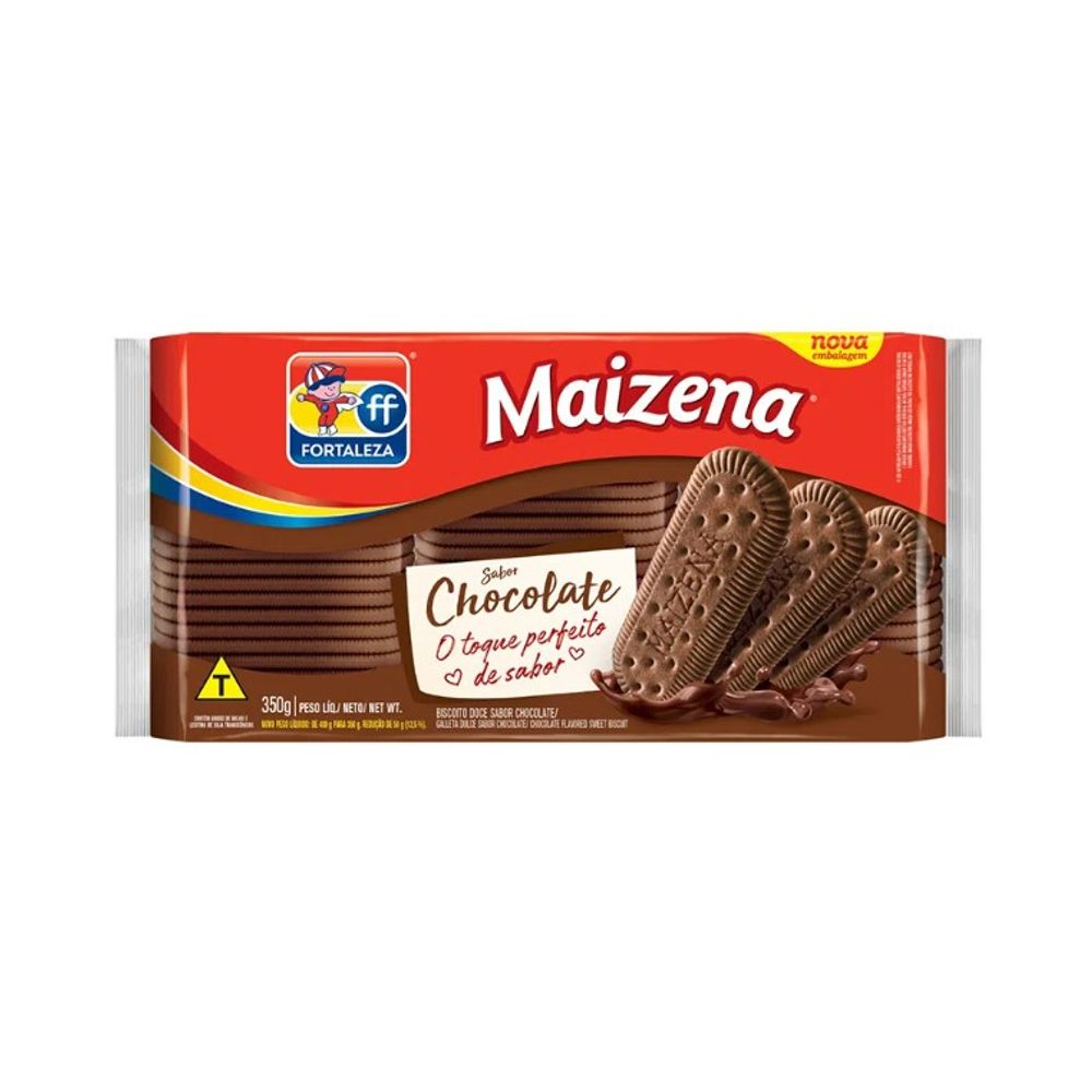 BISCOITO FORTALEZA MAIZENA 350G CHOCOLATE
