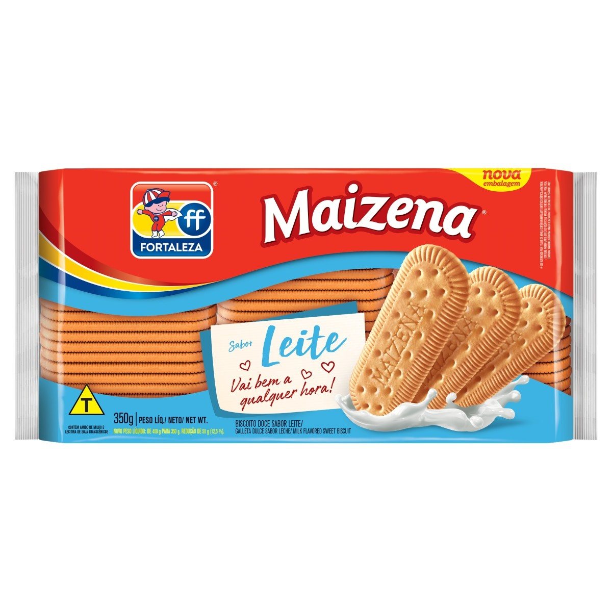 BISCOITO FORTALEZA MAIZENA 350G LEITE