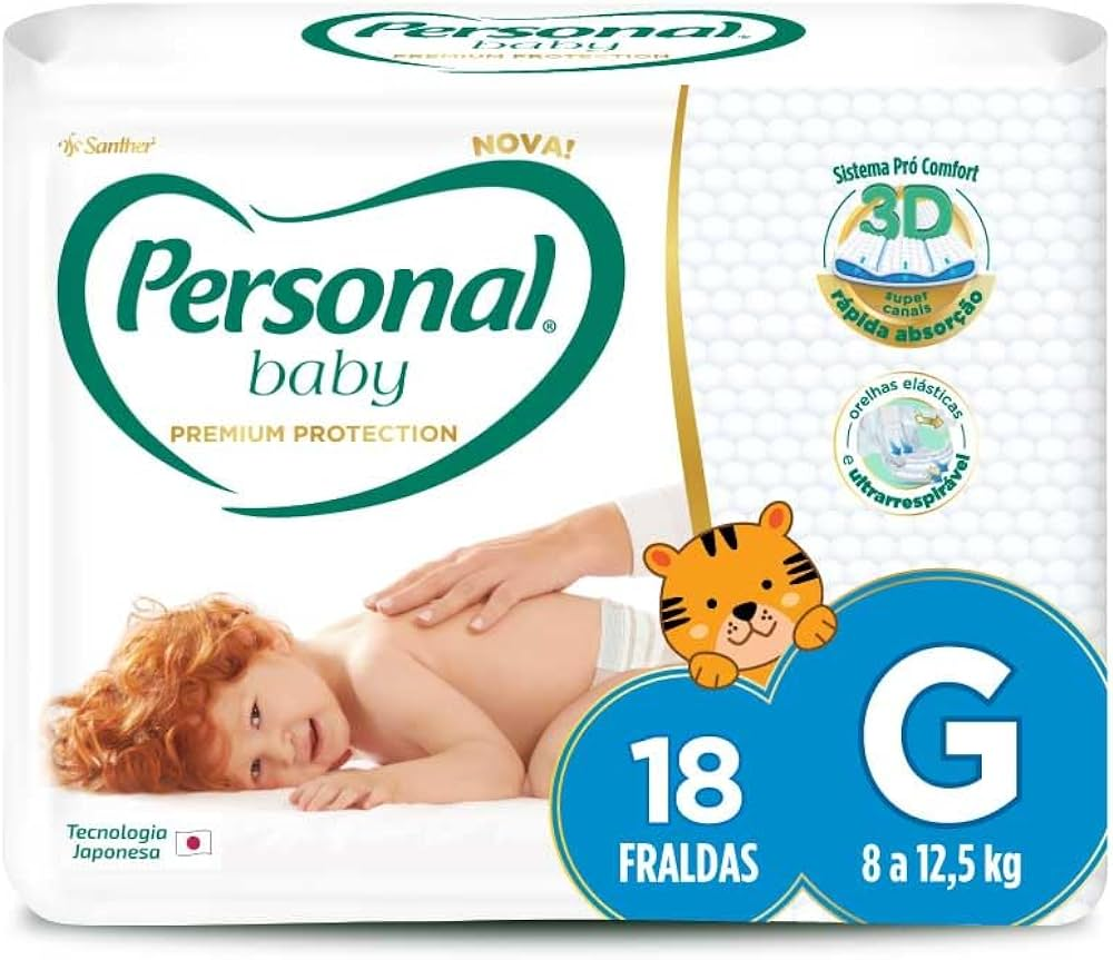 FRALDA PERSONAL BABY PREMIUM G C/18 UNIDADES JUMBO