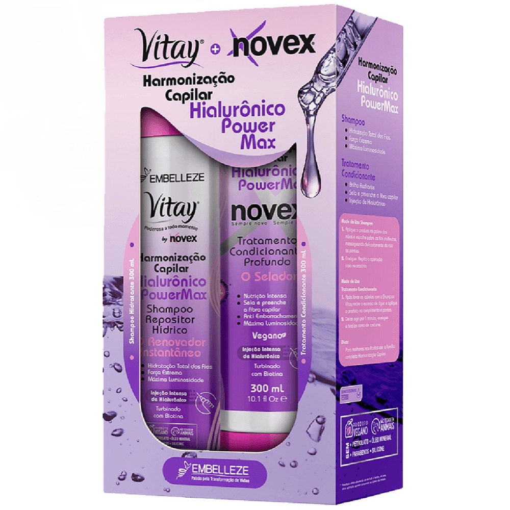 SHAMPOO REVITAY+CONDICIONADOR NOVEX 300ML HARMONIZACAO CAPILAR