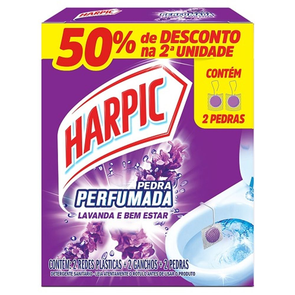 DESINFETANTE HARPIC AR PLUS PEDRA 57G C/50% OFF 2UN LAVANDA