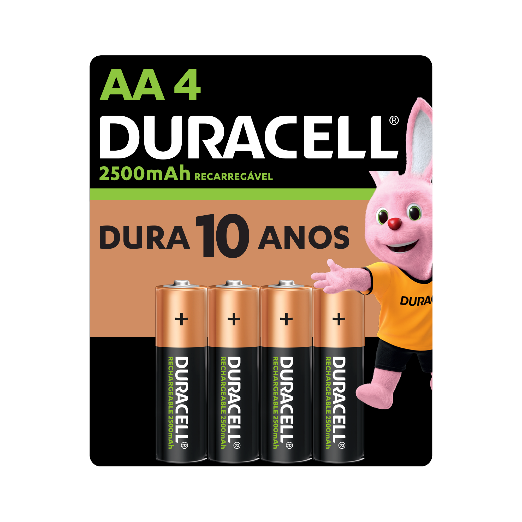 PILHA DURACELL ALCALINA AA CT-4. RECARREGAVEL