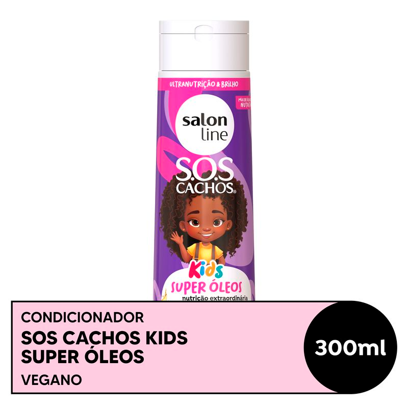 CONDICIONADOR SALON LINE SOS CACHOS KIDS 300ML NUTRICAO EM ACAO