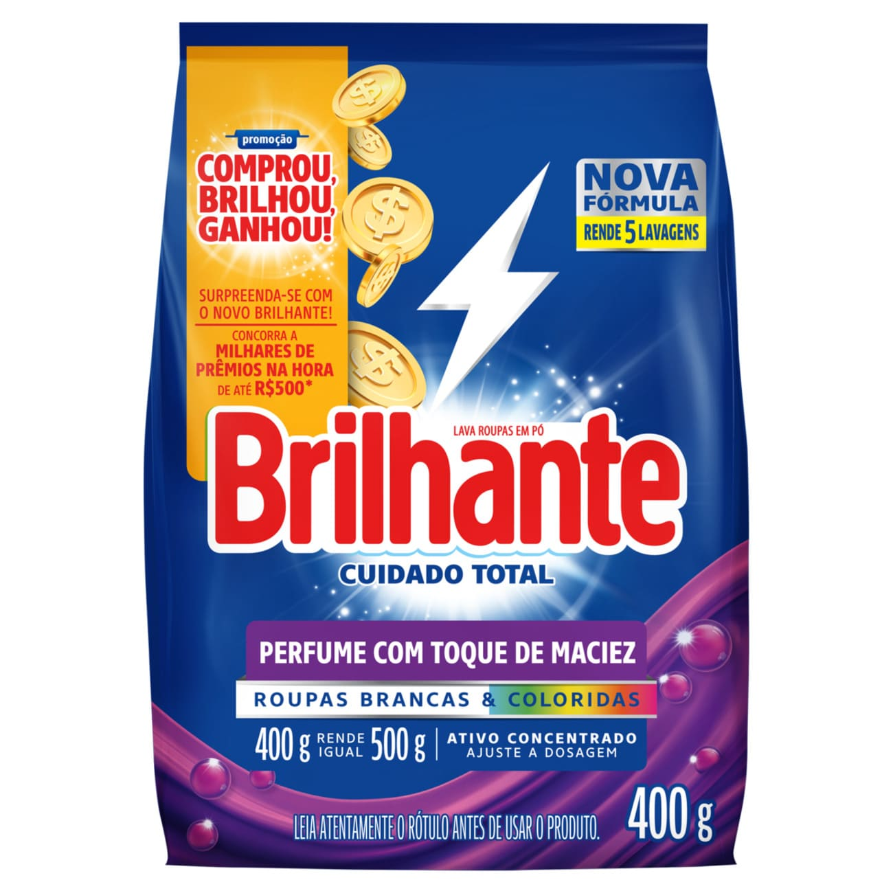 DETERGENTE PO BRILHANTE SANITIZANTE 400G CUIDADO TOTAL