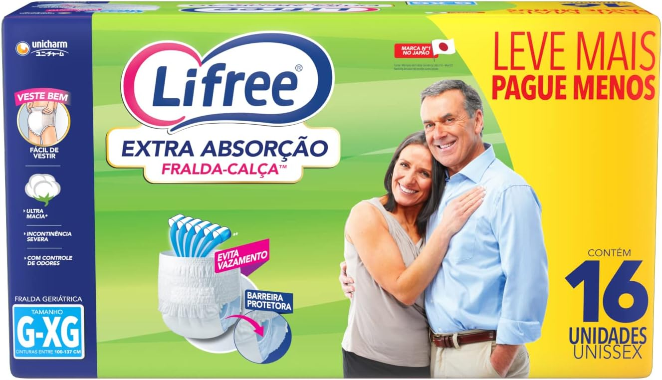 FRALDA LIFREE CALCA EXTRA ABS C/16UN LEVE + PAGUE - G/XG