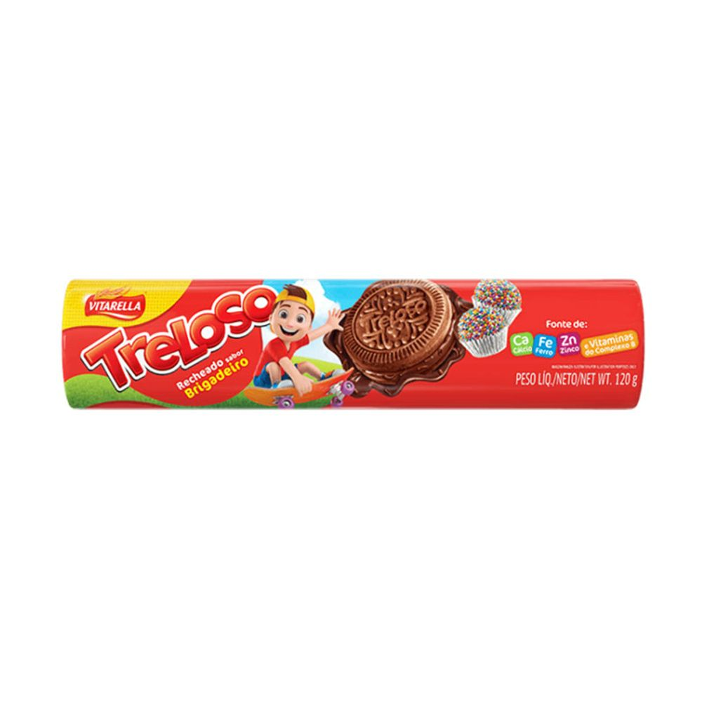 BISCOITO VITARELLA TRELOSO RECHEADO 120G BRIGADEIRO