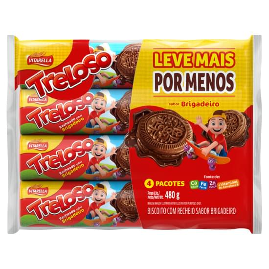 BISCOITO VITARELLA TRELOSO RECHEADO LEVE MAIS PAGUE MENOS 480G BRIGADEIRO