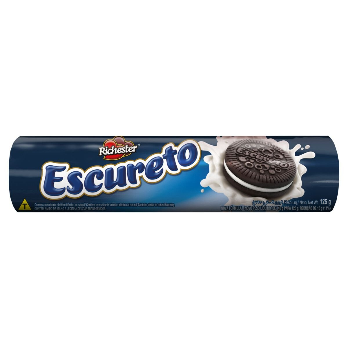 BISCOITO RICHESTER RECHEADO 125G ESCURETO AMORI