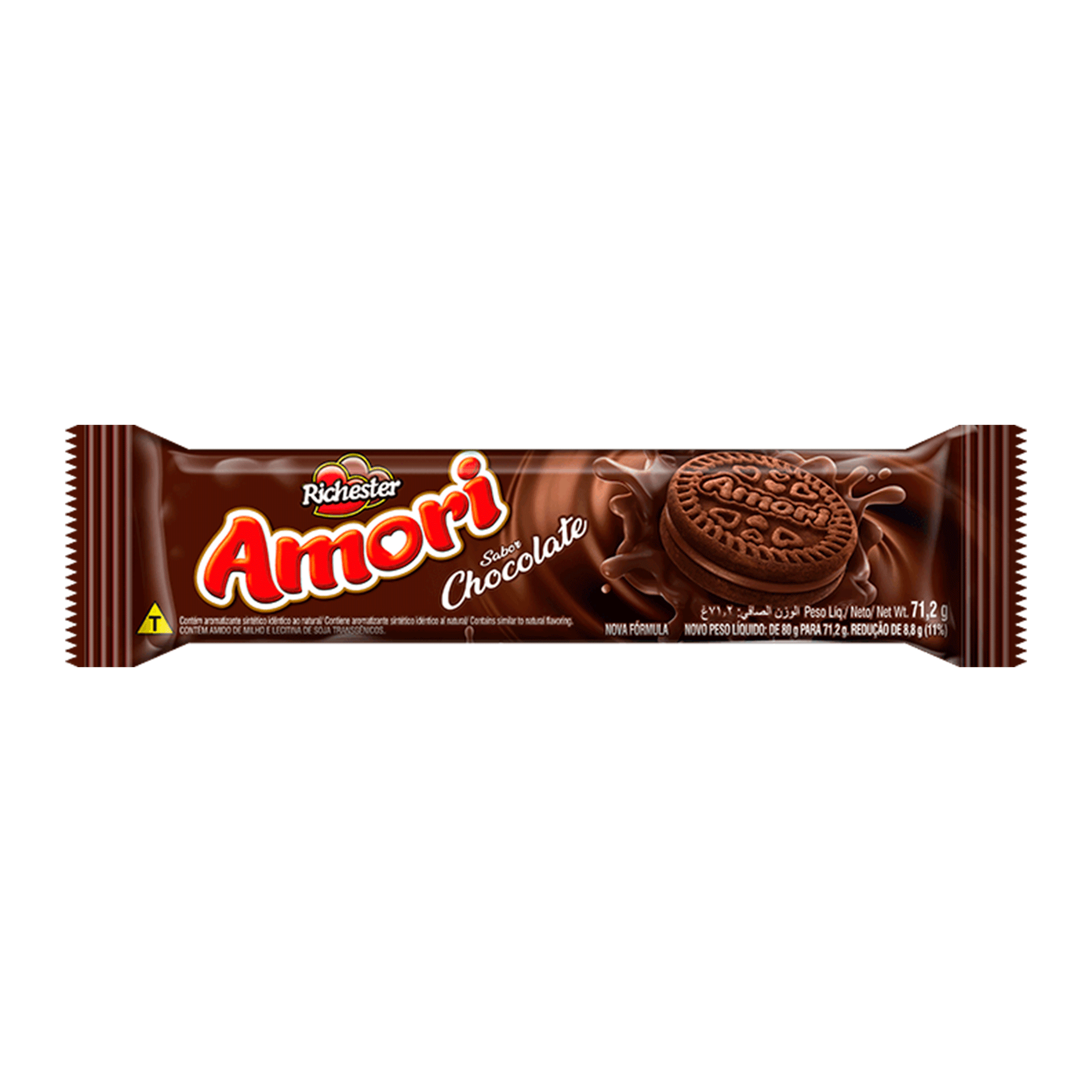 BISCOITO RICHESTER RECHEADO 71,2G CHOCOLATE AMORI