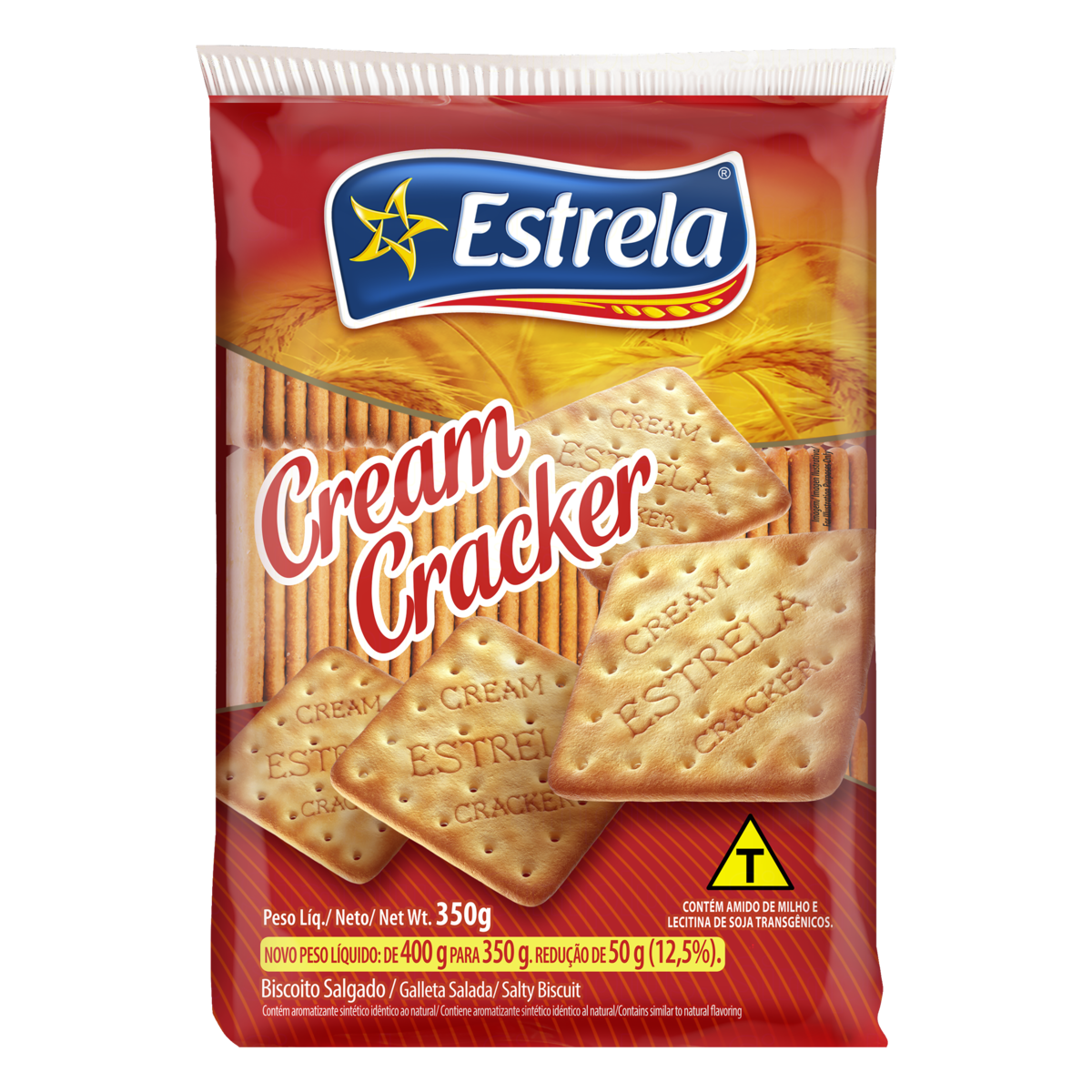 BISCOITO ESTRELA CREAM CRACKER 350G.