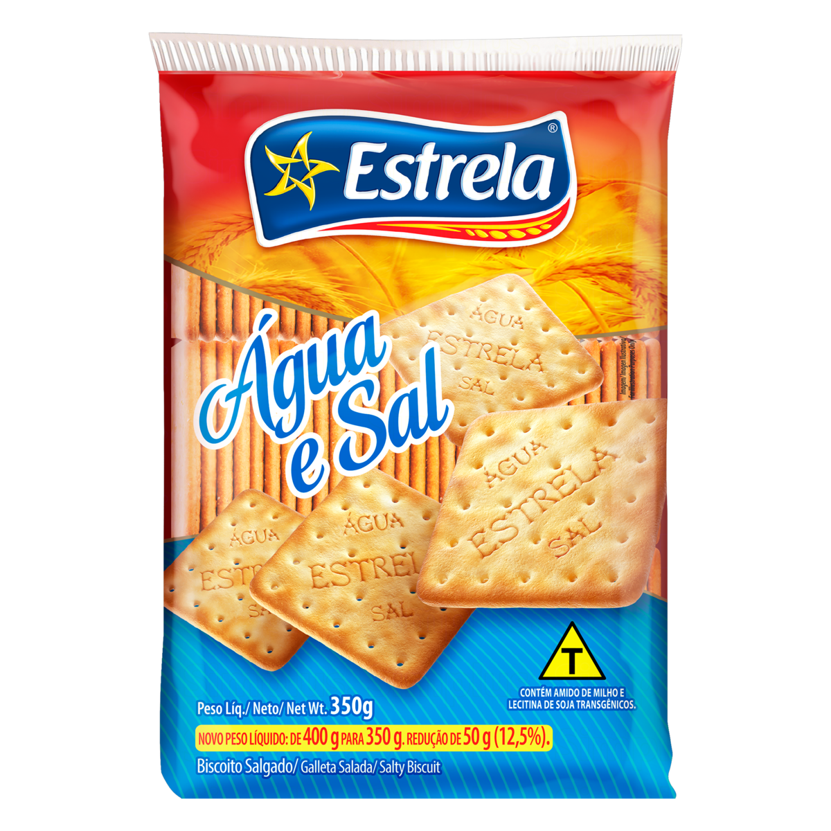 BISCOITO ESTRELA CREAM CRACKER 350G. AGUA E SAL