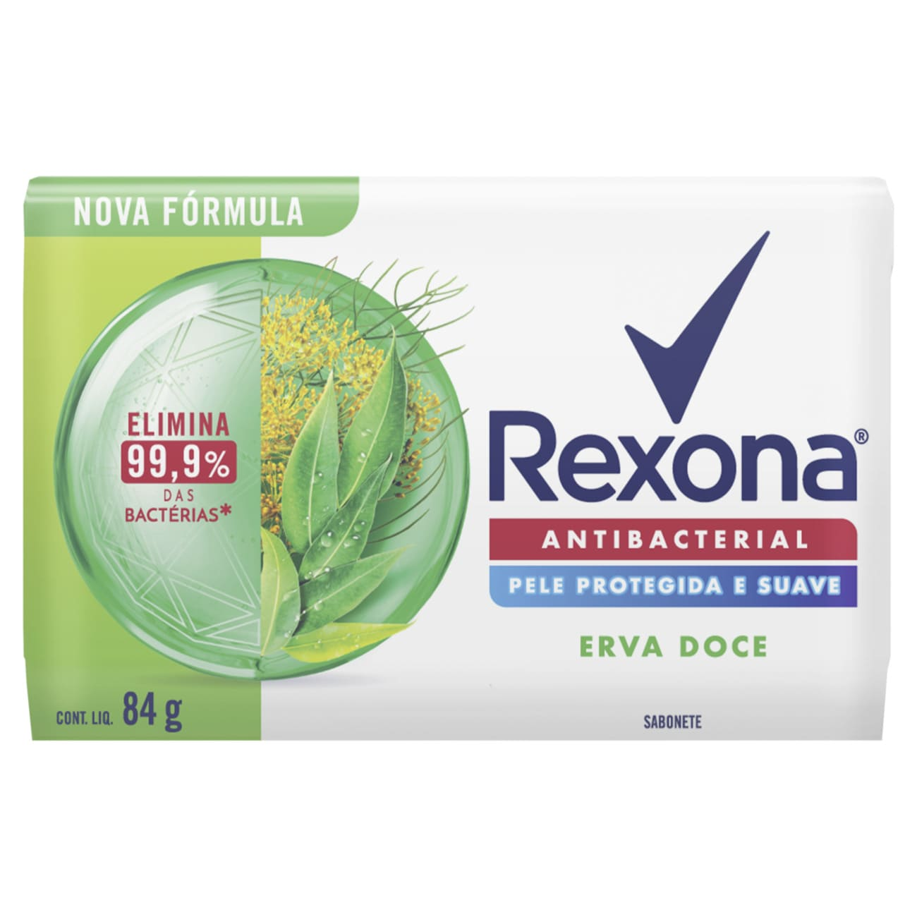 SABONETE REXONA 84G ANTIBACTERIAL ERVA DOCE