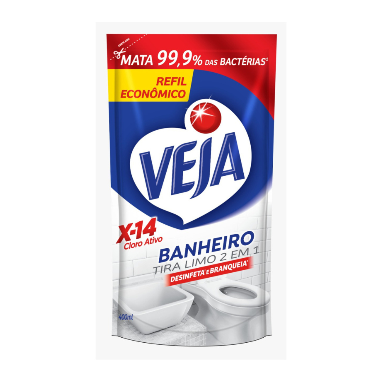 LIMPADOR VEJA X-14 400ML REFIL TIRA LIMO CL. ATIVO