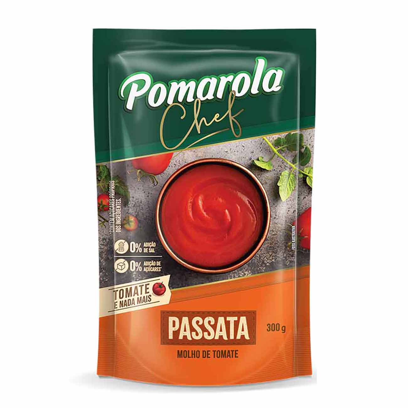 MOLHO TOMATE POMAROLA CHEF SC 300G PASSATA