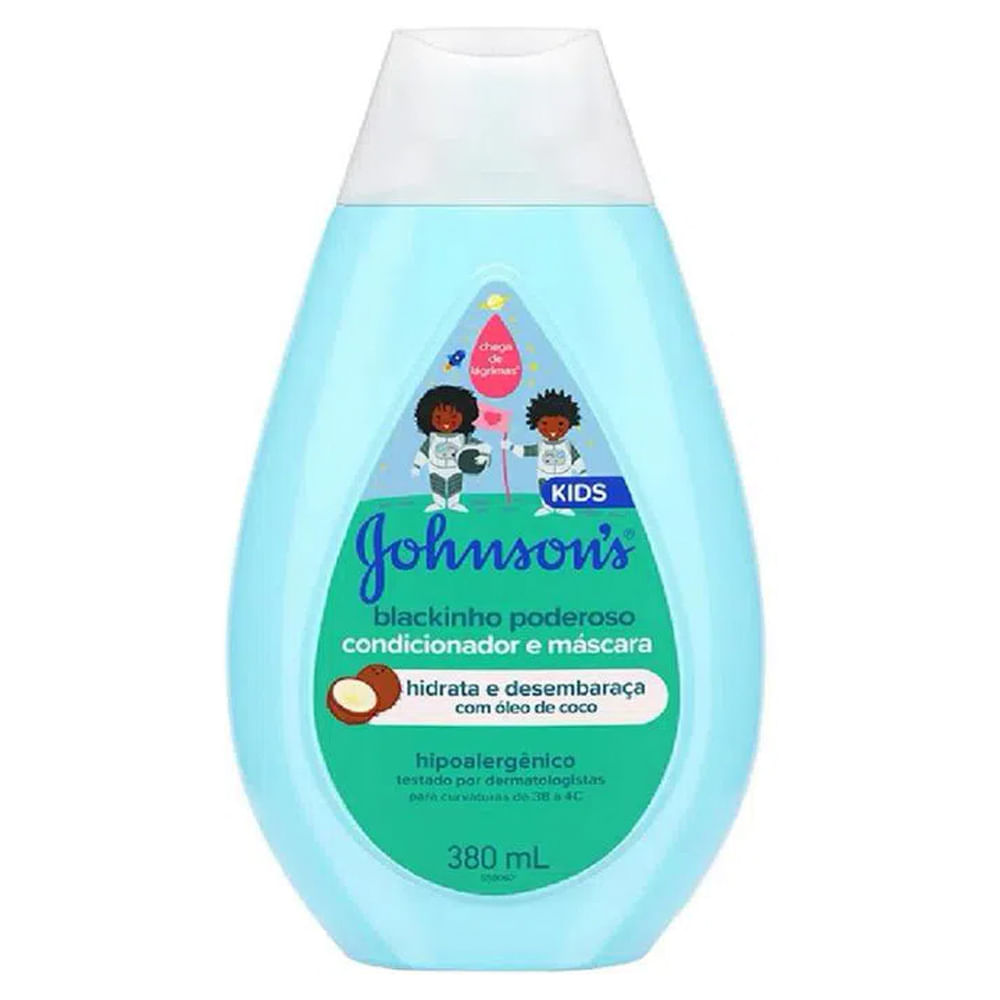 CONDICIONADOR INFANTIL J&J BLACKINHO PODEROSO 380ML CABELOS CRESPOS