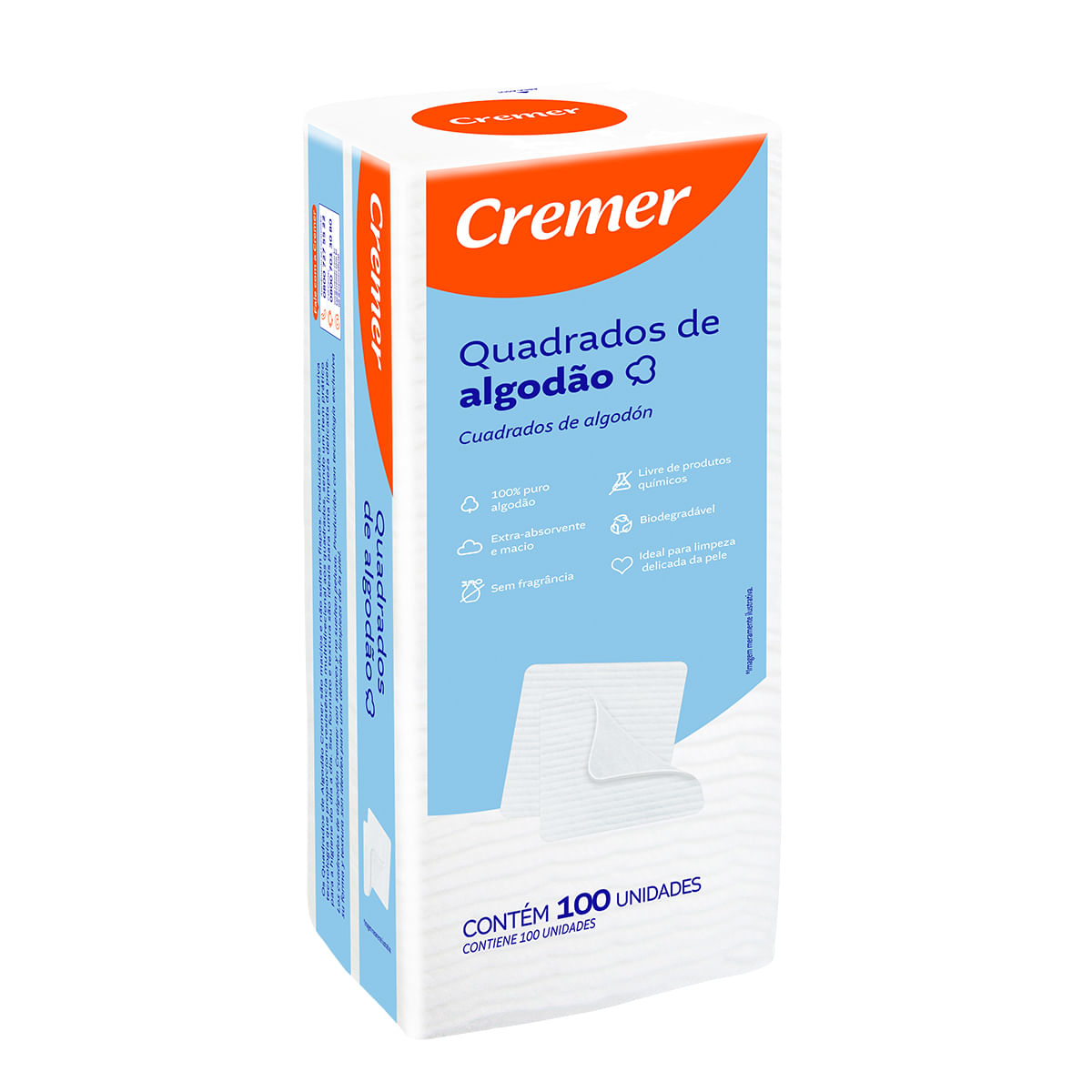 ALGODAO CREMER BABY 100 UNIDADES QUADRADO