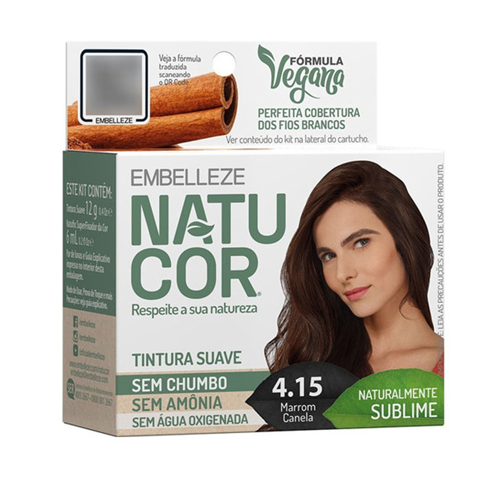 COLORACAO NATUCOR. 4.15 MARROM CANELA
