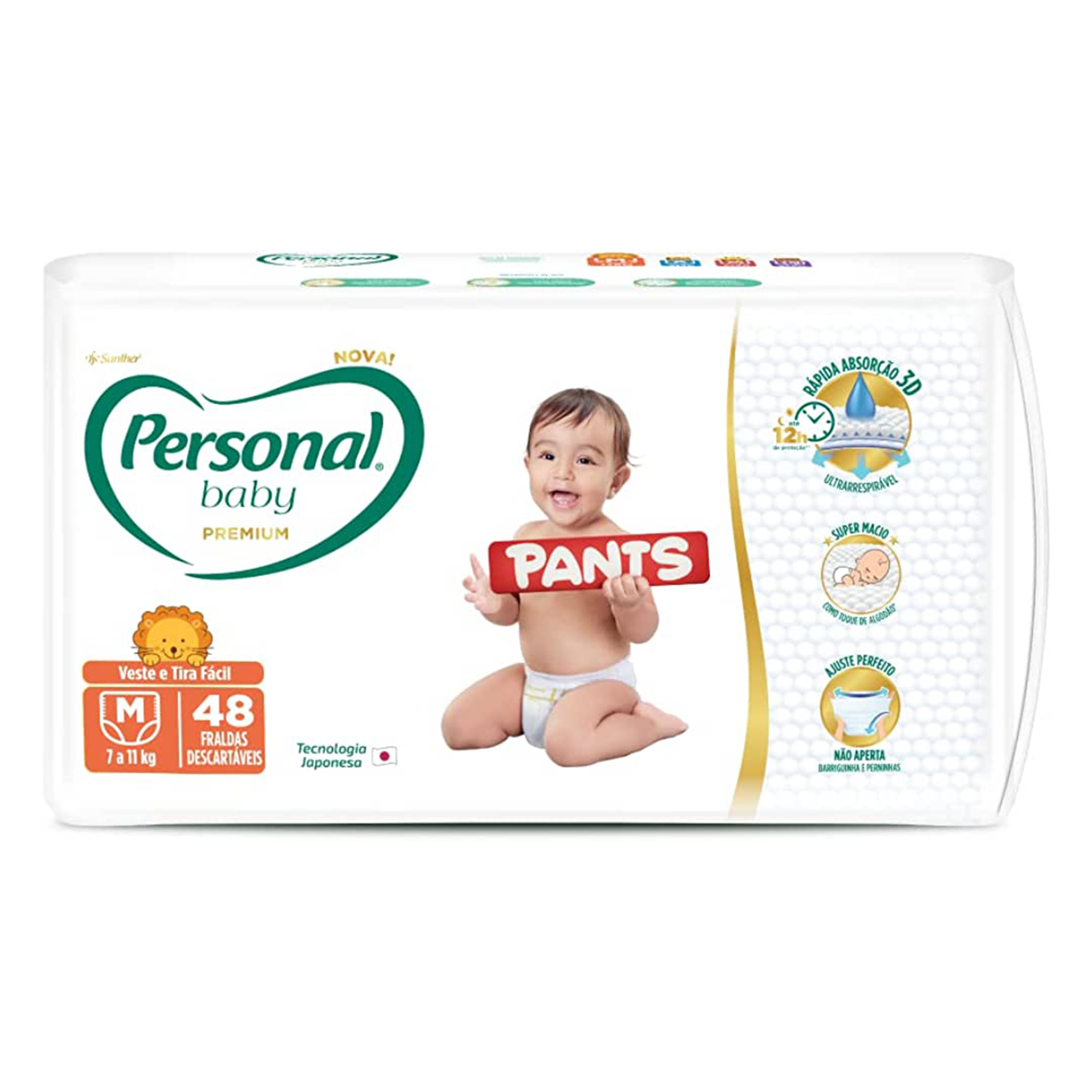 FRALDA PERSONAL BABY PANTS MEGA M C/48 UNIDADES PREMIUM