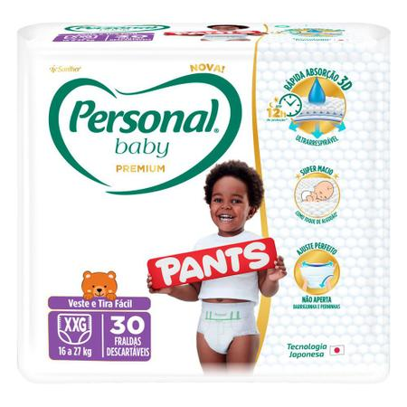 FRALDA PERSONAL BABY PANTS MEGA XXG C/30 UNIDADES PREMIUM