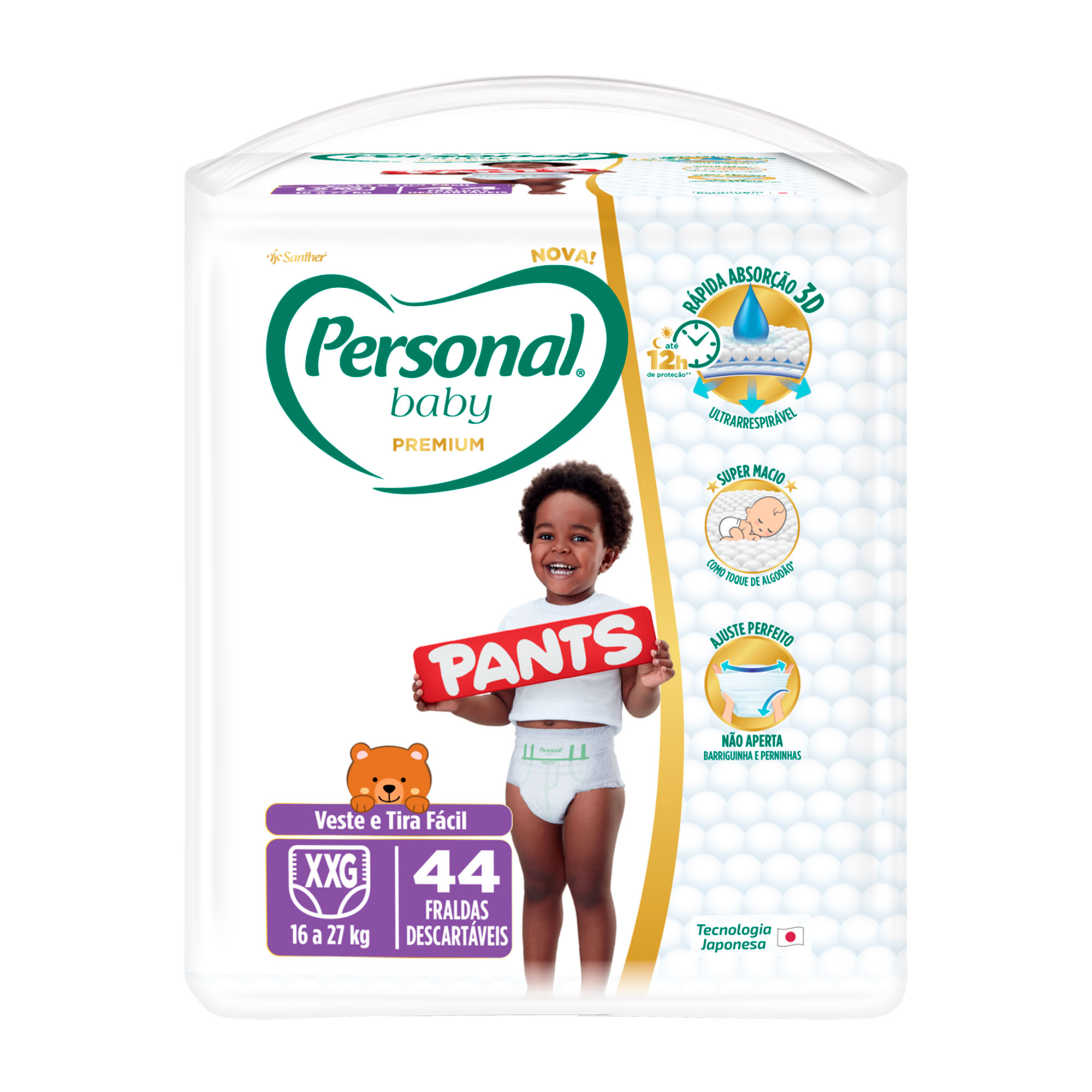 FRALDA PERSONAL BABY PANTS HIPER XXG C/44 UNIDADES PREMIUM