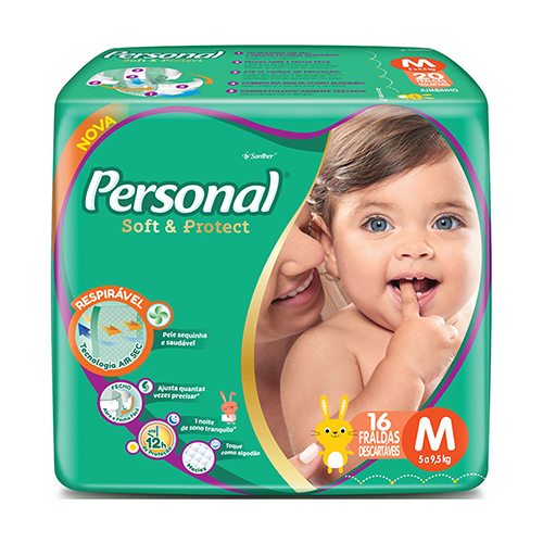 FRALDA PERSONAL BABY PROTECT & SEC JUMBINHO M C/16 UNIDADES