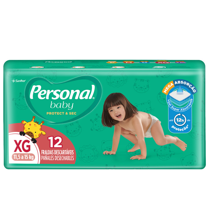 FRALDA PERSONAL BABY PROTECT & SEC JUMBINHO G C/12 UNIDADES