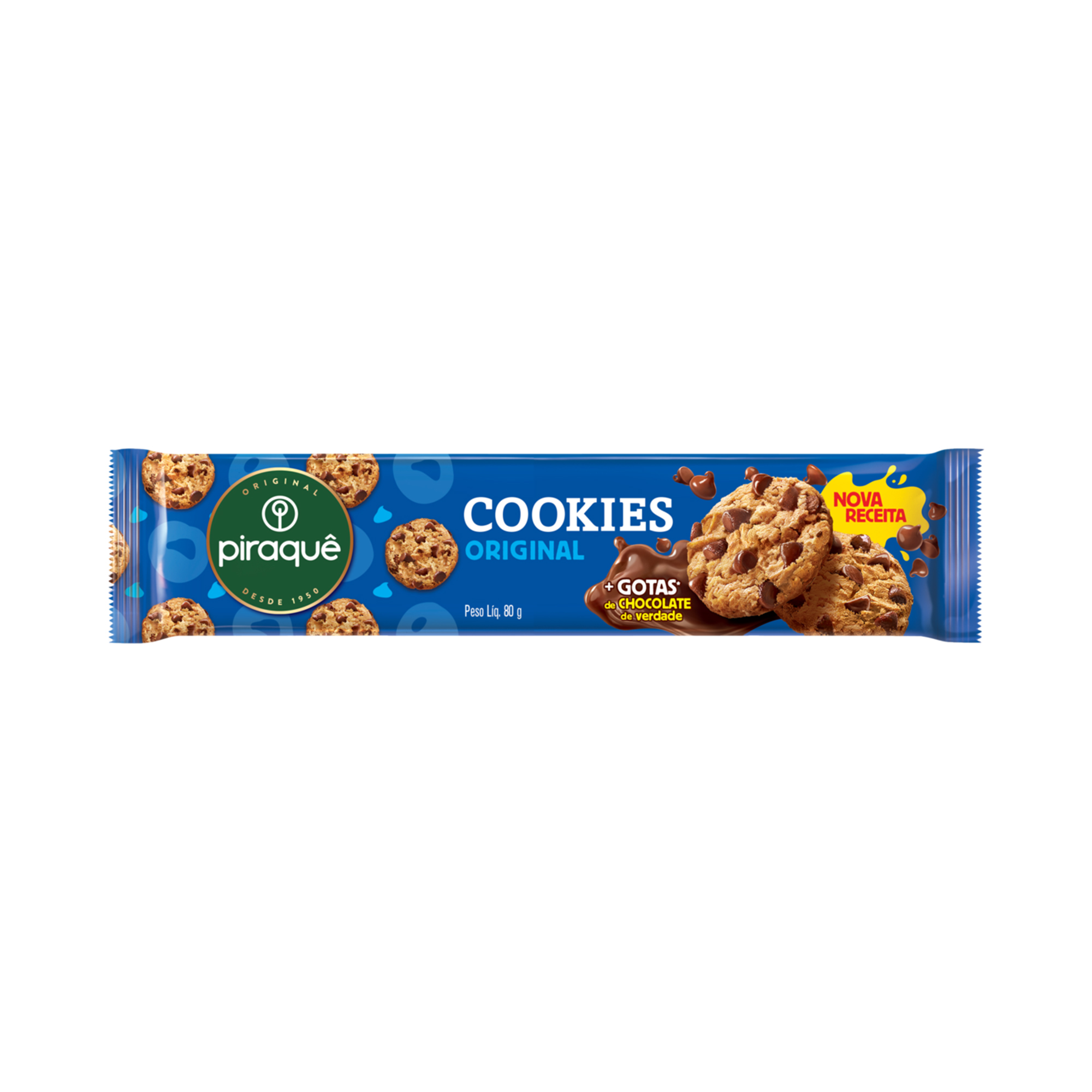 BISCOITO PIRAQUE COOKIES 80G BAUNILHA